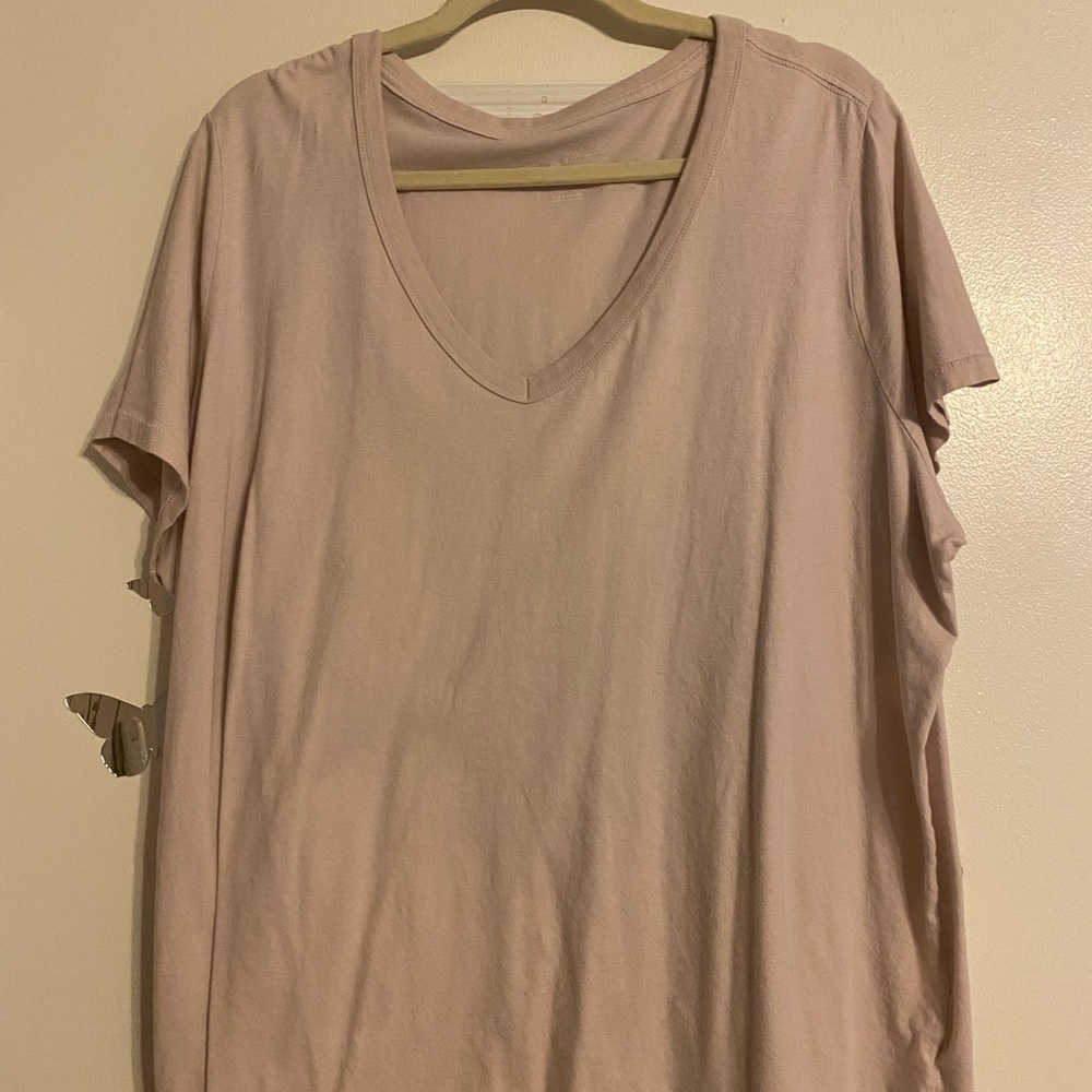 Light Pink V-Neck T-Shirt